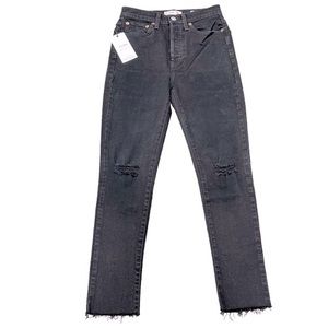 RE/DONE JEANS ORIGINALS HIGH RISE
ANKLE CROP STRETCH JEANS SIZE 25